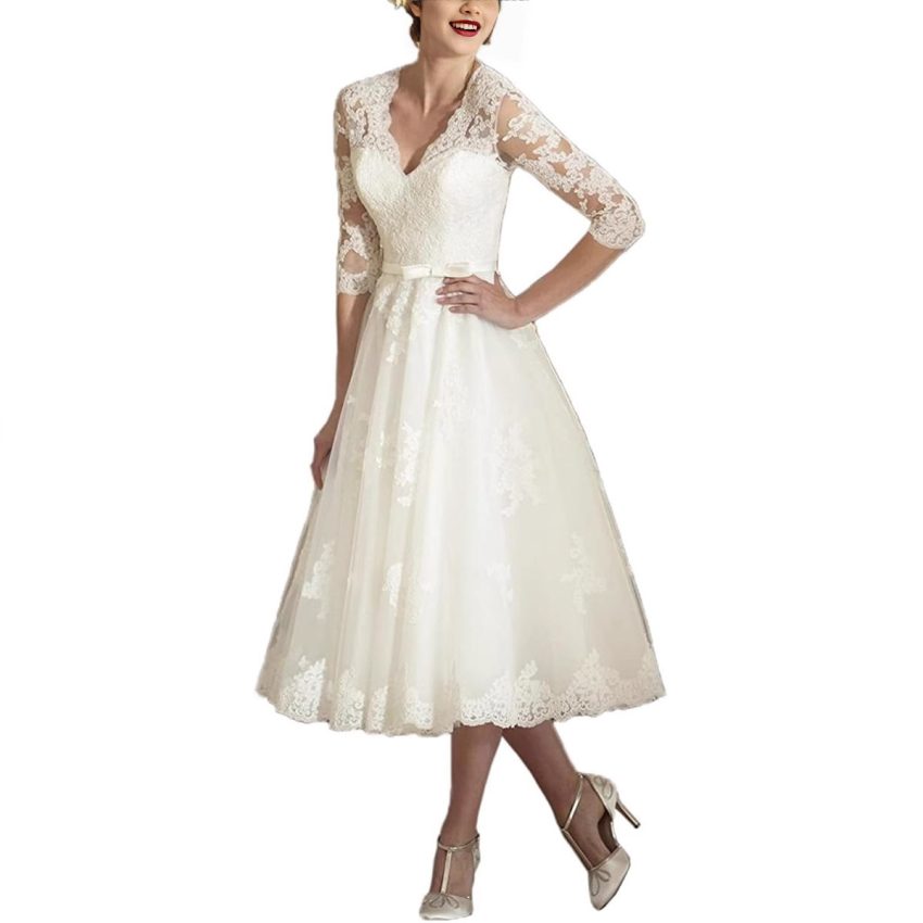 Women's Fashion Lace Mid-length Temperament Dress