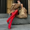 Women's Simple Solid Color Essence Red Silk Stockings