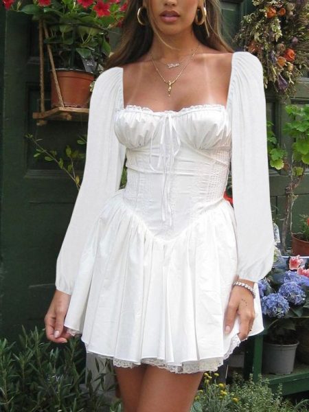 Women's Elegant Sexy Low-cut Waist Strap Dress