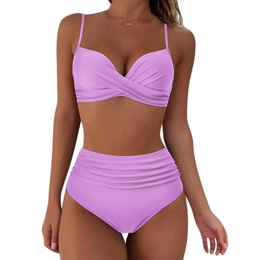 Cover Your Belly With High Waist Tight Bikini