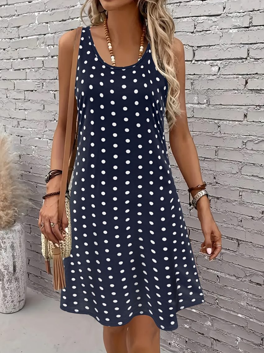 Women's 3D Digital Printing Sleeveless Round Neck Loose Dress