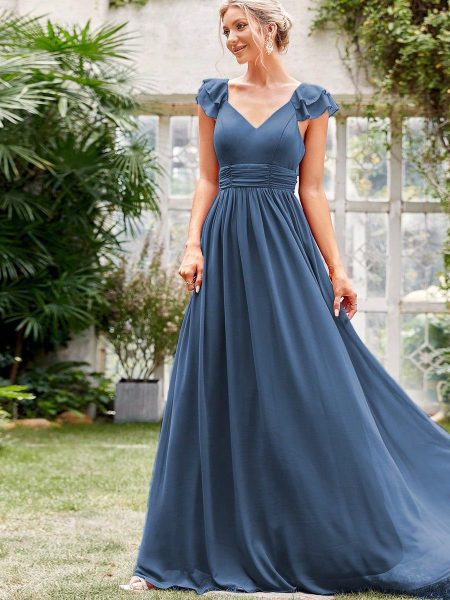 Chiffon Long V-neck Formal Cocktail Party Party Evening Dress