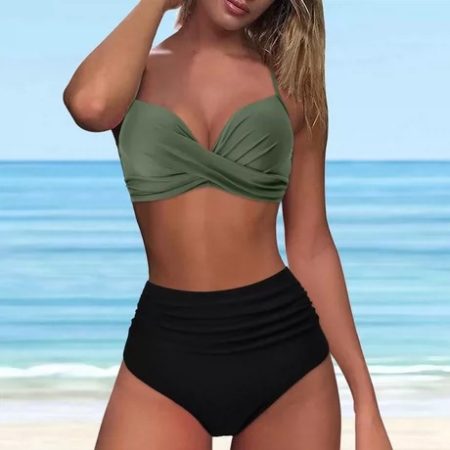 Cover Your Belly With High Waist Tight Bikini