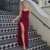 European And American Sexy Sling Dress Female Temperament Waist-controlled Slim And Tall Looking Split