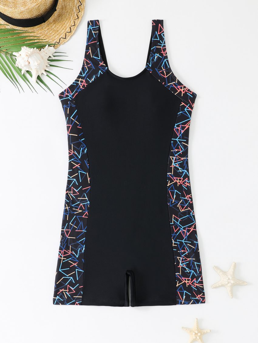 Women's Fashion Personalized One-piece Boxer Swimsuit