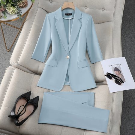Three-quarter Sleeve Waist Trimming Casual Stylish Thin Suit