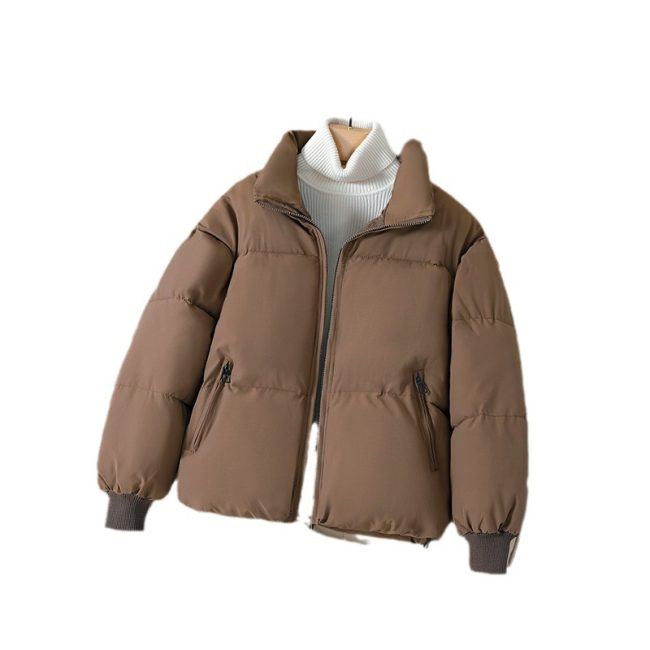 Women’s Thickened Cotton Coat – Korean-Style Loose Lapel