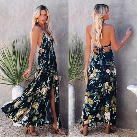 Suspender Dress Sexy Backless Large Swing Dress