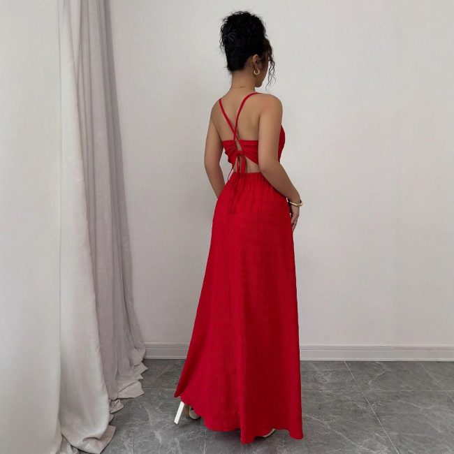 Beach Seaside Vacation Beautiful Red Dress