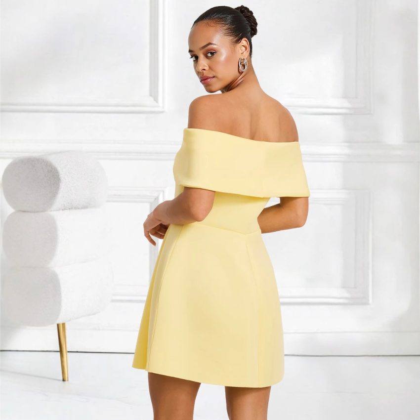 Fashion Slim-fitting New Temperament Slim-fit Off-shoulder Dress
