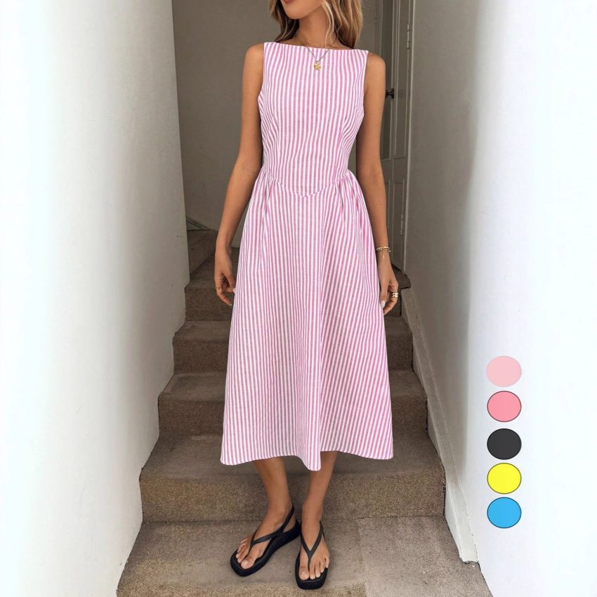 Women's Casual Sleeveless Pocket Fashion Dress