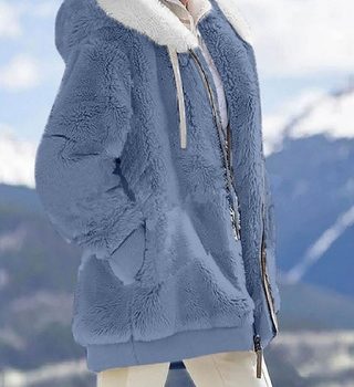 Women’s Fall & Winter Loose Hooded Jacket with Zipper Pockets