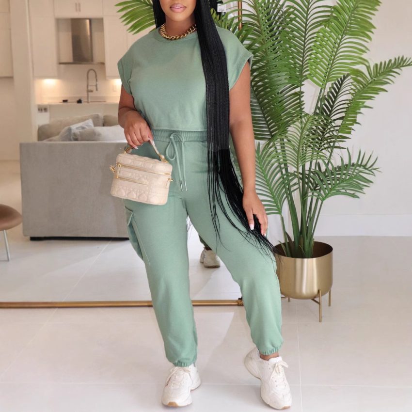 European And American Leisure Suit Top And Trousers