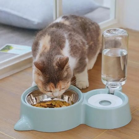 Pet Dog Cat Bowl Fountain Automatic Food Water Feeder Container For Cats Dogs