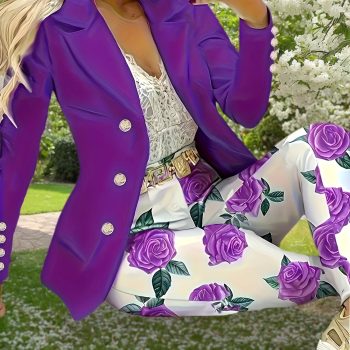 New Elegant And Fashionable Casual Floral Print Set