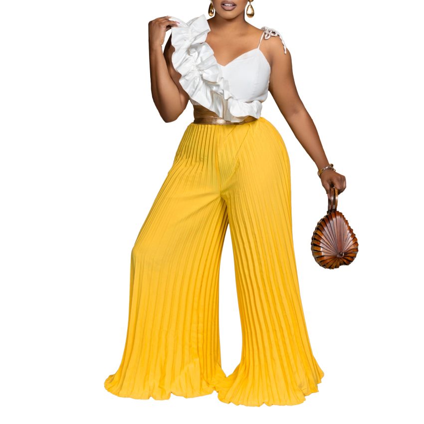 Top Wide Leg Pants Fashion Suit
