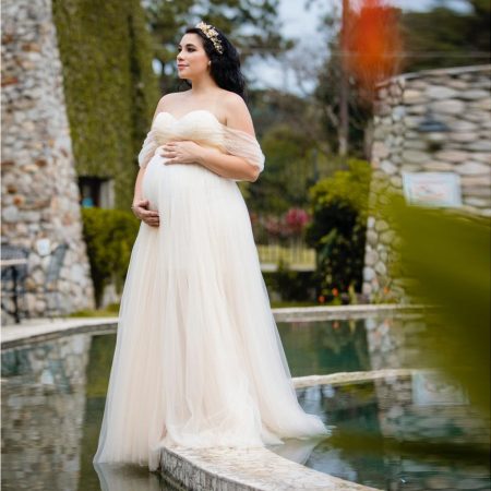 Chiffon Pregnant Floating Tail Floating Sleeve Photography Dress