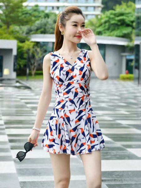 Foreign Trade Covering Belly Thin One-piece Swimsuit