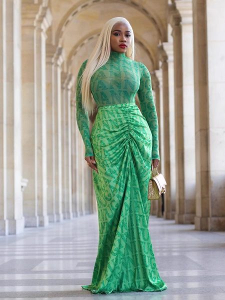 Women's Pleating Slim Fit Long Dress Two-piece Suit