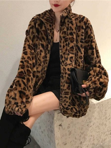 Women's Retro Hong Kong Style Loose Imitation Cashmere Cardigan