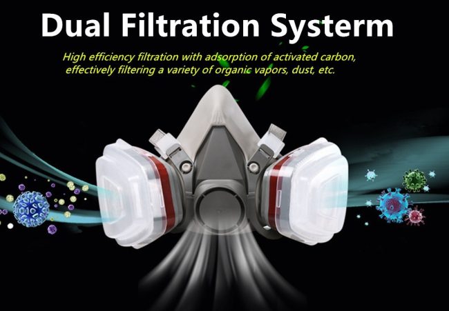 15 In1 Half Face Gas Mask Facepiece Spray Painting Respirator Reusable Safety Suit For 6200 With Filter Chemical And Other Work Protection