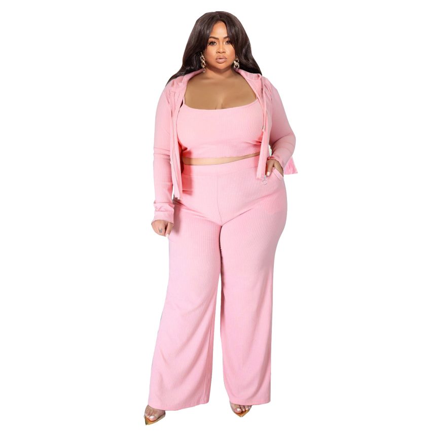 European And American High Elastic Sunken Stripe Three-piece Set Suit