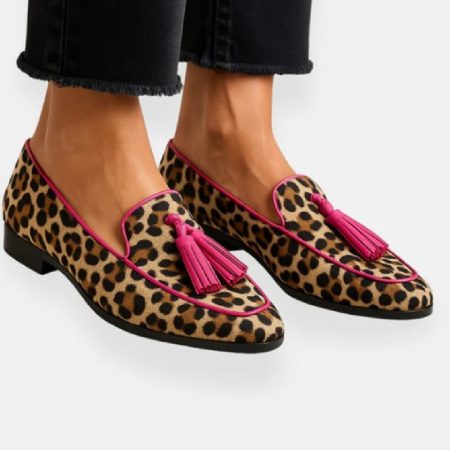 Women's Fashion Personality Tassel Leopard Loafers