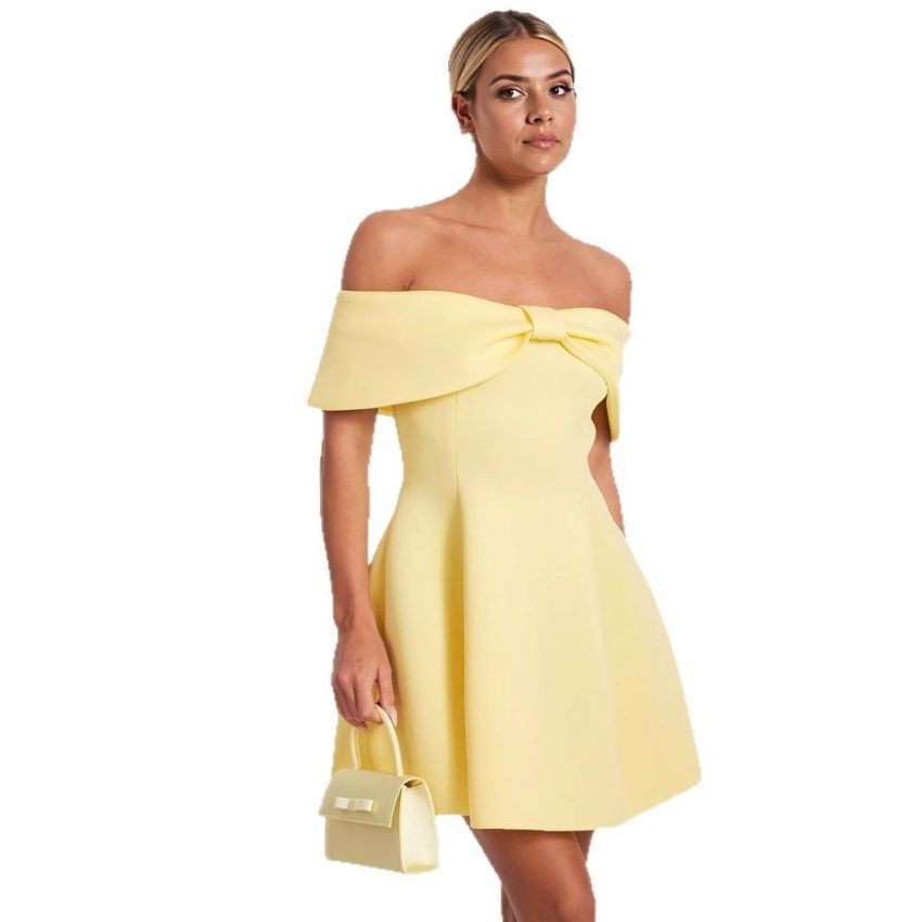Fashion Slim-fitting New Temperament Slim-fit Off-shoulder Dress