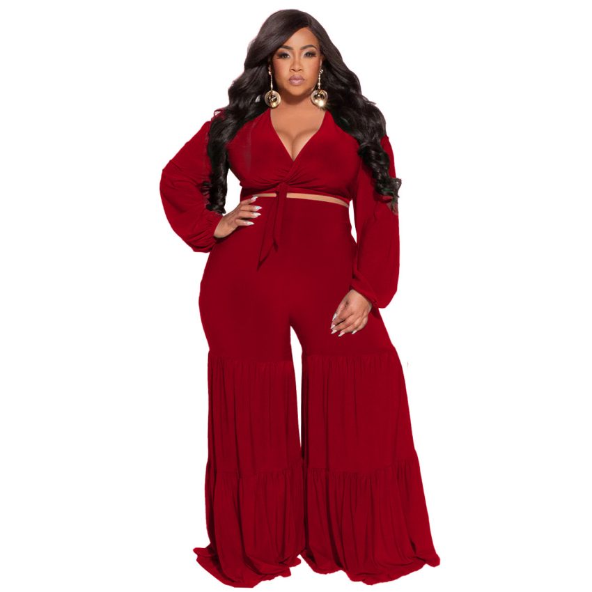 Long Sleeve Stitching Straight-leg Pants Casual Suit