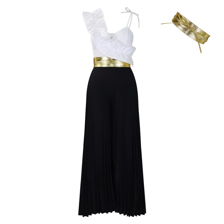 Top Wide Leg Pants Fashion Suit