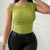 Ladies' Fashionable And Sexy Temperament Versatile New Solid Color Off Shoulder Elastic Comfortable T-shirt Vest Top