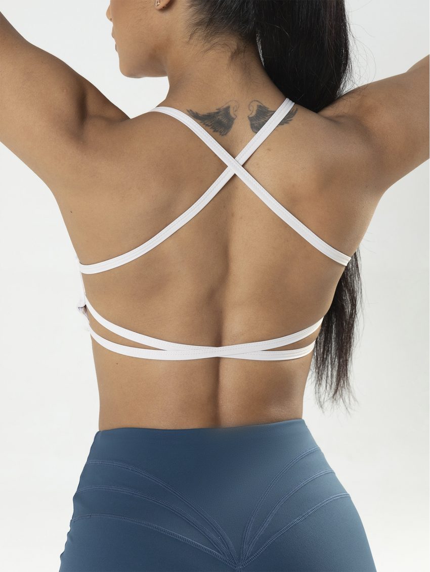 3 Pack Sports Bra For Women,Padded Strappy Sports Bra With Removable Cups Medium Support Workout Yoga Gym Bra