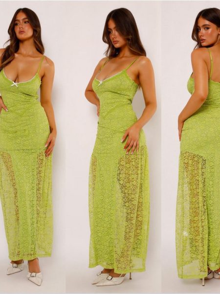 Sexy Sling Lace See-through Slim Sheath Dress