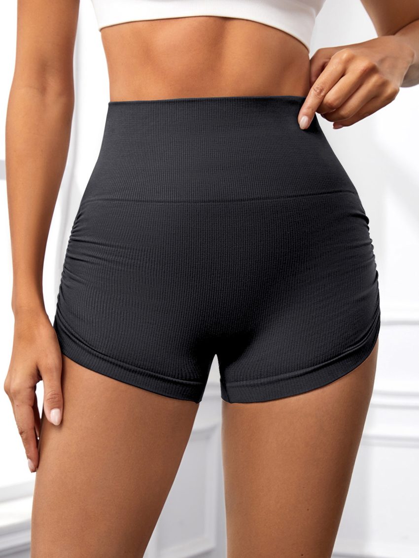 4 PCS Sexy Solid Color Women Fitness Sport Short