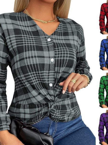 Women's Creative Plaid Casual Loose Shirt