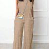 Sleeveless Halter Ruffled Young Women's Jumpsuit