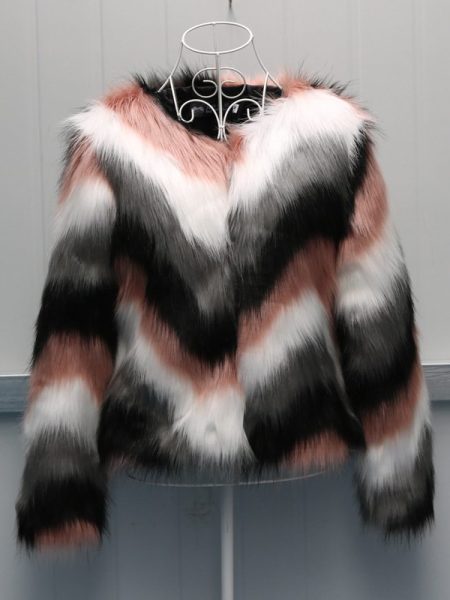 Korean Style Full Leather Fox Fur O-neck Short Coat