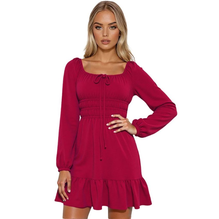 Women's Simple Dress Square Collar Fashion Skirt