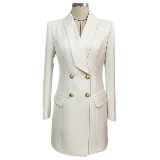 European And American New Suit Double Breasted Dress