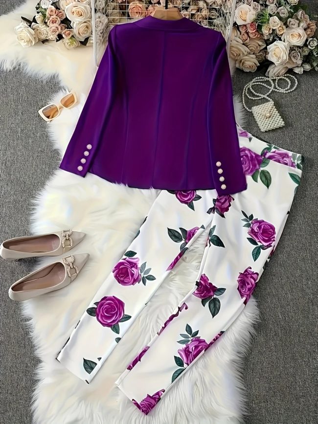 New Elegant And Fashionable Casual Floral Print Set