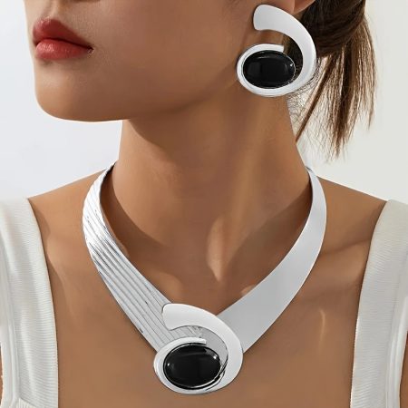 Black & White Electroplated Armor Necklace