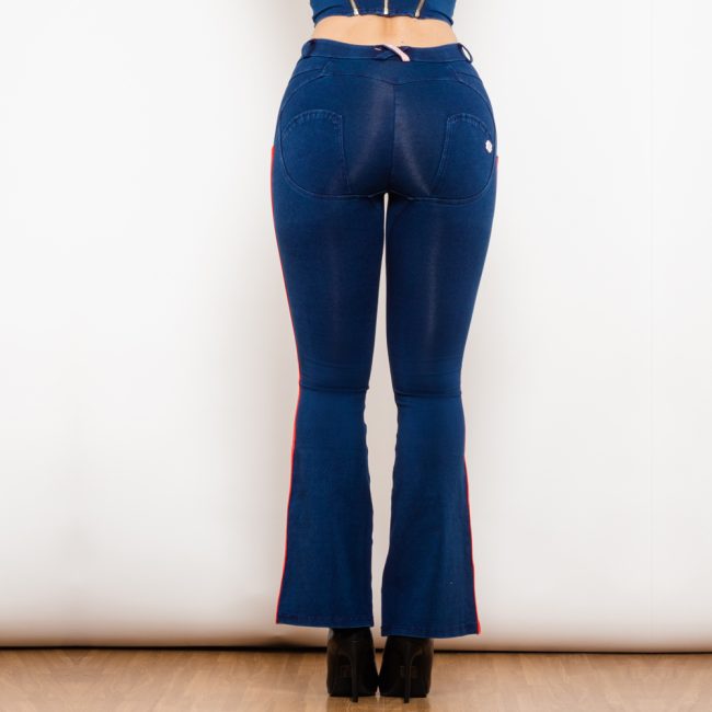 Shascullfites Melody Jeans Push Up Effect Skinny Jeans Sexy Lift Striped Flare Jeans Women's Denim Pants