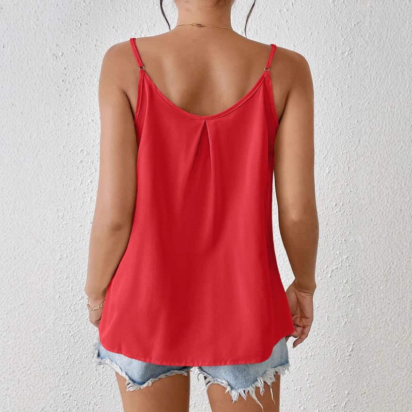 Pleated Camisole All-match Loose Sleeveless Vest Top