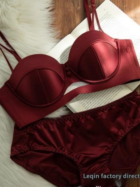French Style Red Underwear For Women Large Bra