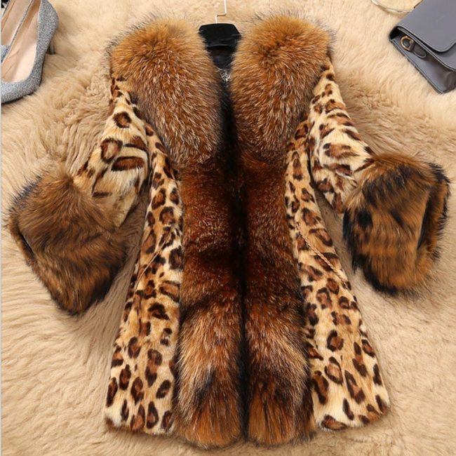 Leopard Print Winter Coat for Women