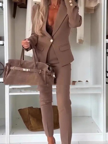 Coat Straight-leg Trousers Casual Suit