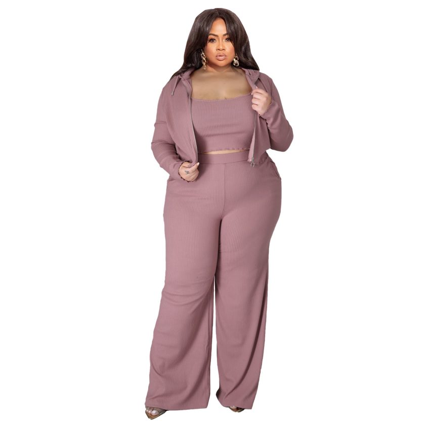 European And American High Elastic Sunken Stripe Three-piece Set Suit