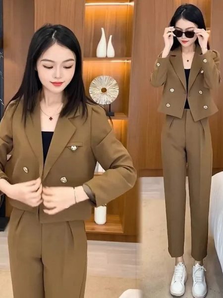 Suit Jacket Women's Long Sleeve Pants Suit