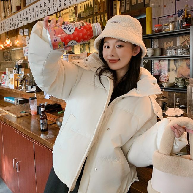 Korean Style Loose Short Cotton-Padded Down Jacket