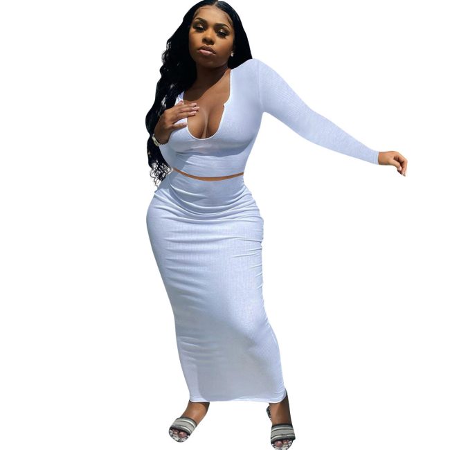 Women's European And American Solid Color V-neck Suit